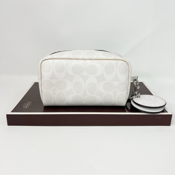 Coach small boxy cosmetic case mirror bag charm sign Christmas train - Picture 3 of 16